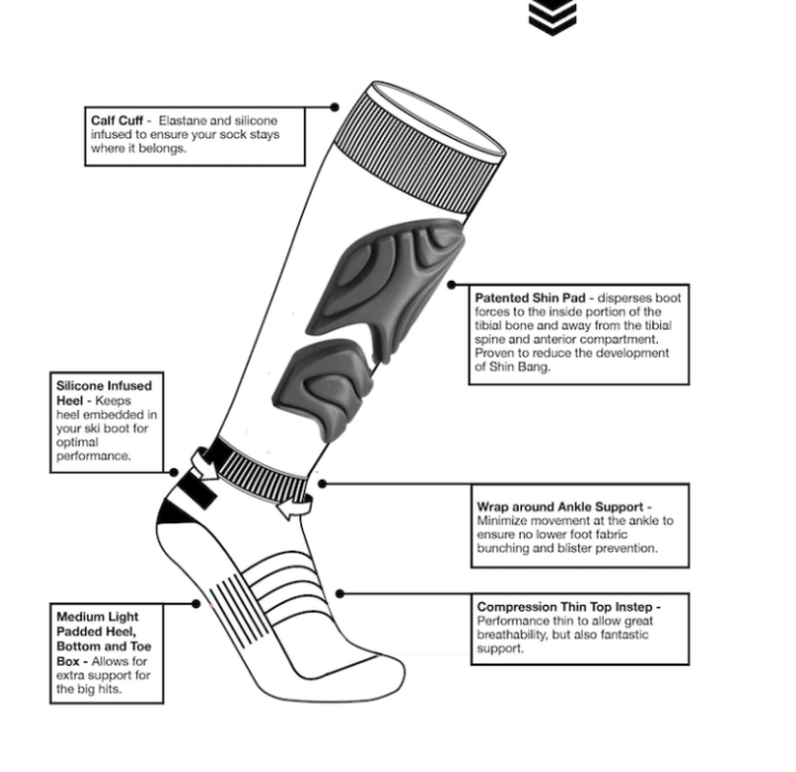 Series 1 Padded Ski Socks – Entry